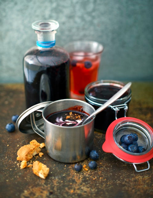 Warme Blaubeersuppe