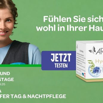 Testen Sie vom 21. bis 26. September in allen teilnehmenden Reformhäusern den Hhaferdrink für Ihre Haut:&nbsp;Hydro Hafer Tag & Nachpflege von ARYA LAYA