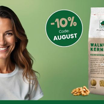 Rabattaktion auf Lihn und Reformhaus Produkte. Code: August