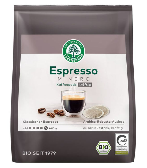 Lebensbaum - Espresso Minero Kaffeepads kräftig bio, 126g