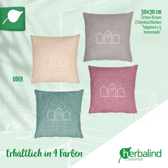 Herbalind - Flanell Zirbenkissen 30x30cm, brombeere