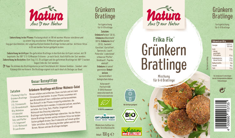 Natura - Frika Fix Bio Grünkern-Bratlinge, 150g